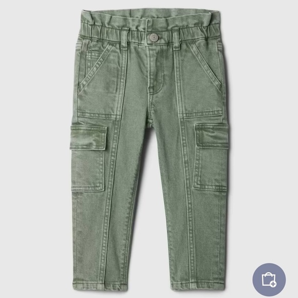 Baby Gap Military Green Just Like Mom Ruffle Cargo Jeans Size 5 yrs - Picture 1 of 8